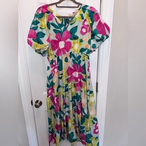 Umgee Kids Floral Dress with Pink and Green